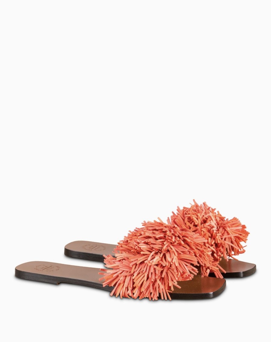 Clearance Zoe Fashion Gaiola Coral Flat Sandals