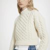 Hot Zoe Fashion Strickpullover Mit Zopfmuster In Creme