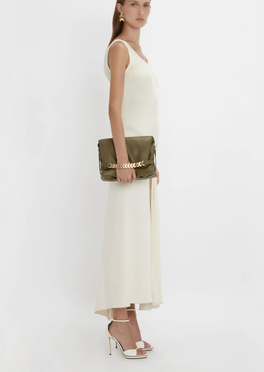 Clearance Zoe Fashion Puffy Chain Bag In Khaki