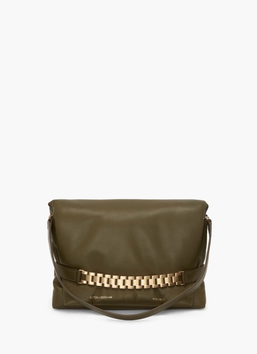 Clearance Zoe Fashion Puffy Chain Bag In Khaki