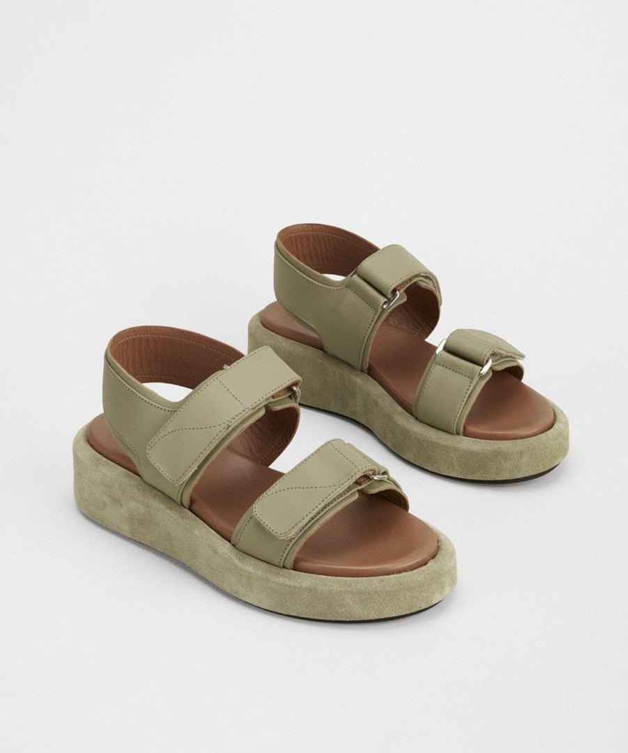 Online Zoe Fashion Varese Sage Chunky Sandals