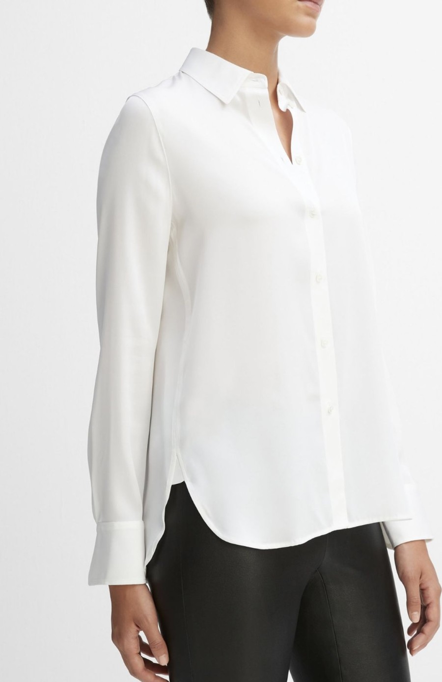 Clearance Zoe Fashion Slim Fitted Stretch Blouse In Off White