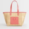 Clearance Zoe Fashion Lunano Coral Raffia Tote Bag