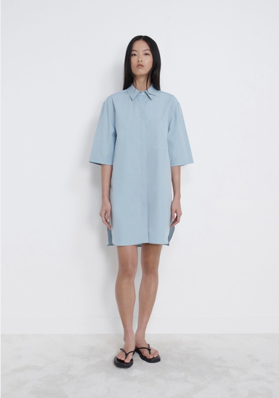 Online Zoe Fashion Poplin Shirt Dress In Ocean